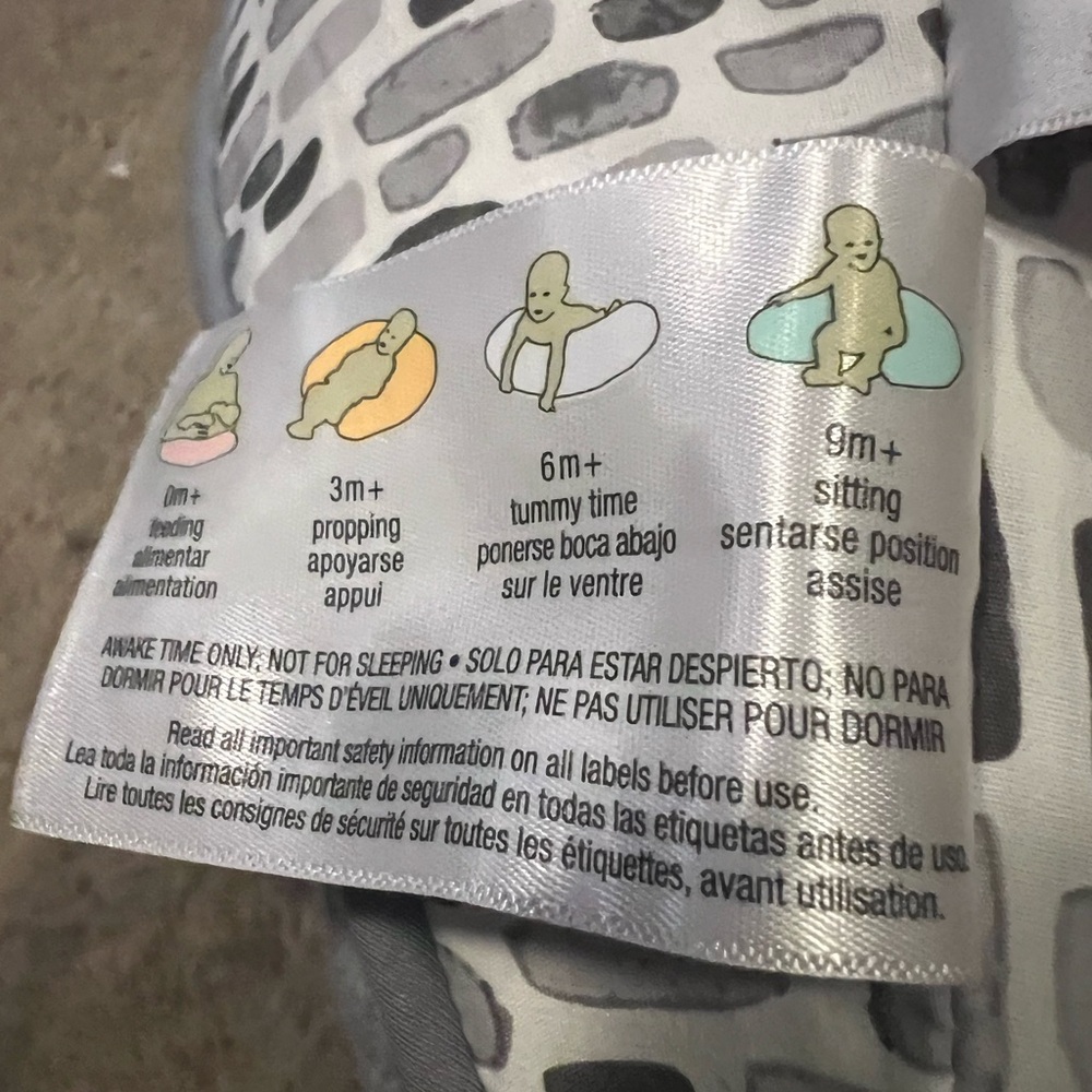 Gray and White Boppy Nursing Pillow with Removable Slipcover - Picture 4 of 4